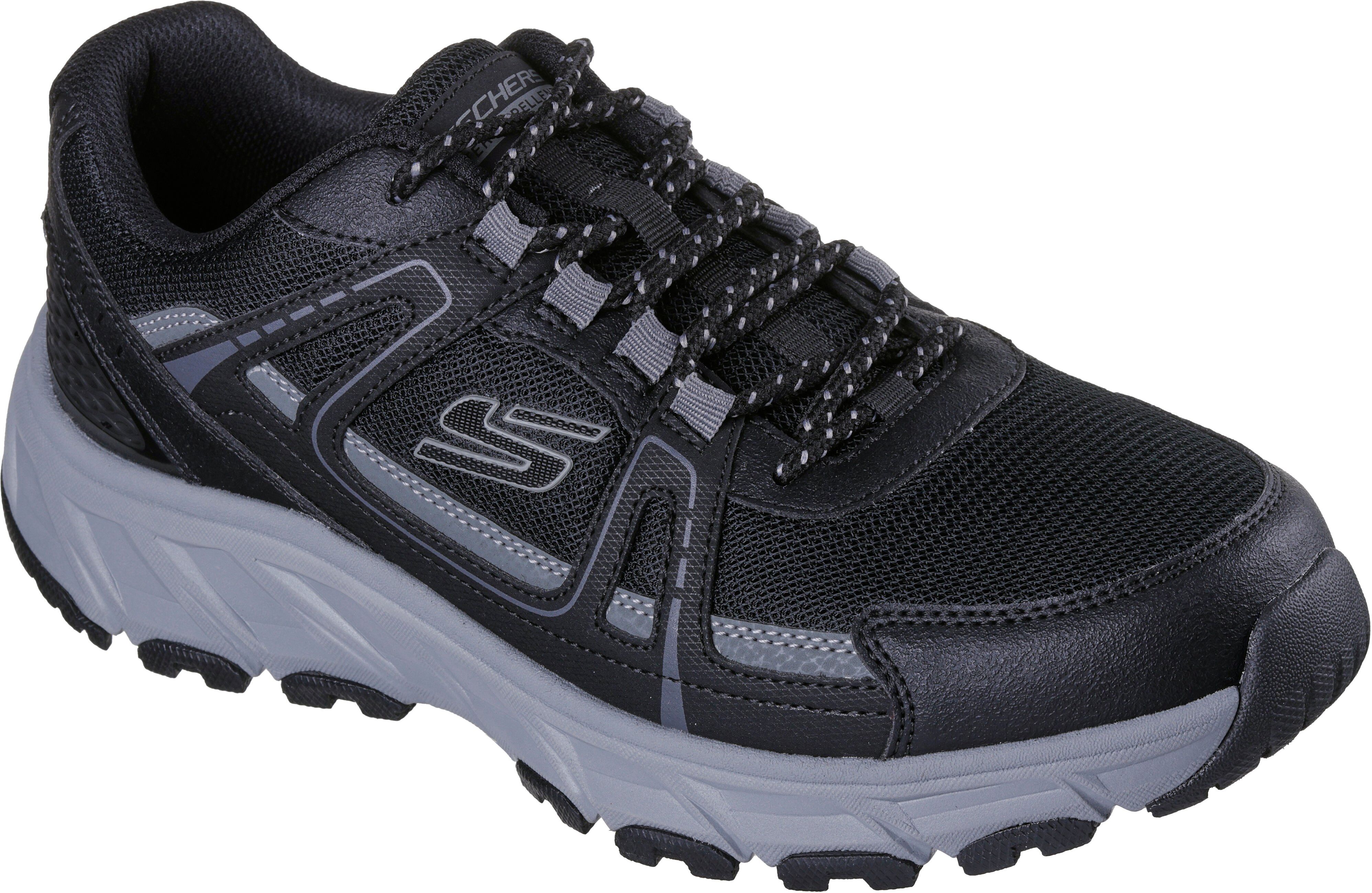 Sneaker SKECHERS "HILLCREST 2.0-SABBADAY FALLS", Herren, Gr. 45, Polyester, schwarz, Lederimitat, Schuhe Sneaker, Trekkingschuh, Schnürschuh mit Water Repellent schwarz 45, Polyester