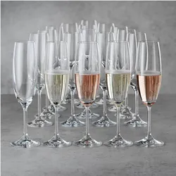 Bohemia Cristal Sektglas Libera 220ml 12er Set, Weingläser, Transparent