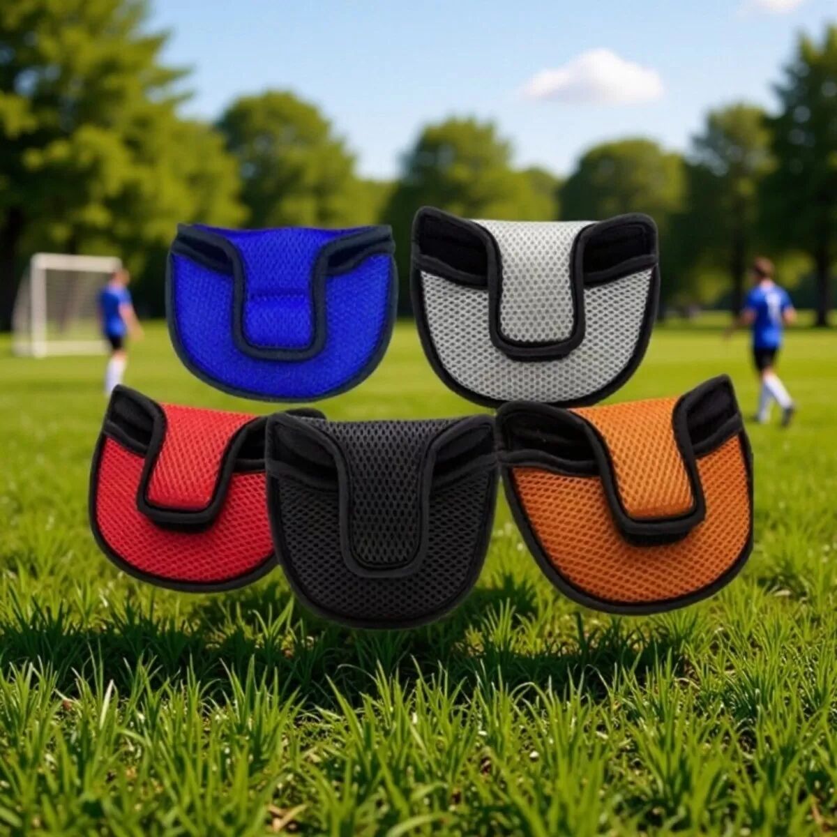 INF Mesh Semicircle Golf Putter Head Cover - Breathable Nylon Mesh Putter Protector Schwarz