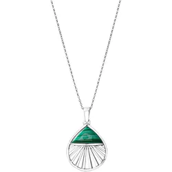 Zeeme Gemstones Anhänger mit Kette 925/- Sterling Silber rhodiniert Malachit