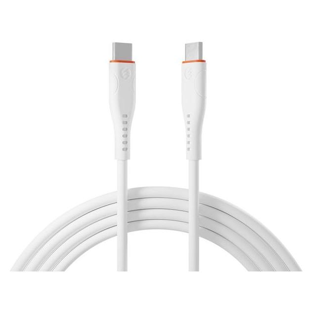 S-Link kábel - SL-X280E (3A, 60W, Gyorstöltés, Type-C to Type-C 100cm adat+töltőkábel, fehér) (TBKSLISL-X280E)
