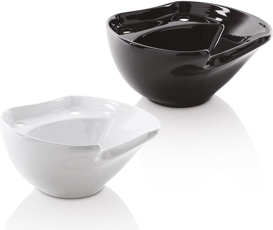 Xanitalia Vasca lavabo in ceramica ricambio per lavatesta da parrucchiere barbiere bianca nera NERO