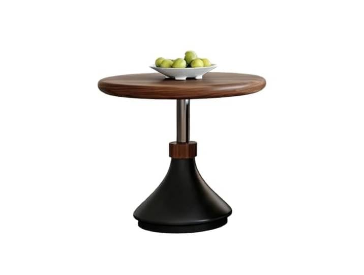 Modernes, rundes 2-teiliges Satztisch-Set mit Hubplatte und Stauraum Couchtisch mit Hubmechanismus, drehbarer Tischplatte und verborgenem Stauraum – ideal für exklusive Lounges(A)
