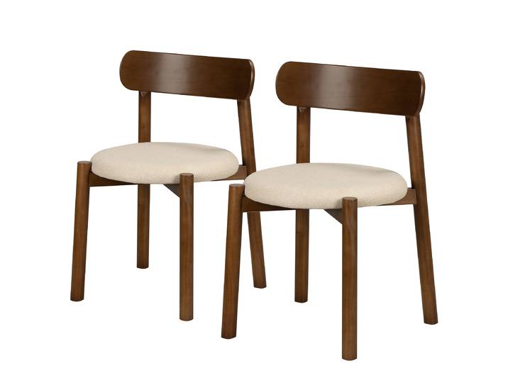 Esszimmerstuhl TARO 2er-Set 49 x 75 x 46cm Beige/Beige/Braun