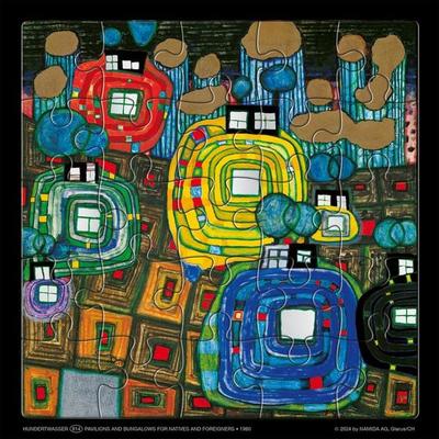 Hundertwasser Puzzle mit Grußkarte