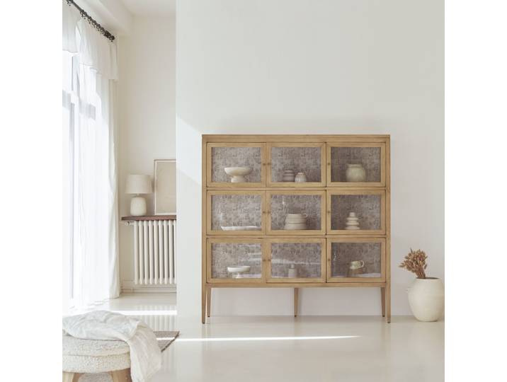 Vitrine Tana aus Eichenholz 160 - Natur