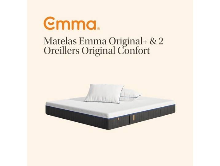 EMMA Matelas Original+ 140x190 + 2 Oreillers Emma Original Confort 60x60
