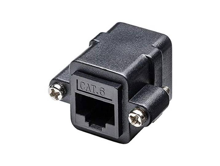 Goobay 81365 RJ45 modulaire koppeling/connector met montageflens CAT 6, zwart,
