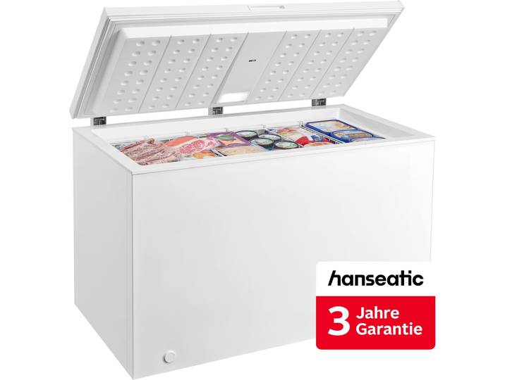 HANSEATIC Gefriertruhe HGT128A , Energieeffizienz: A, silber (weiß), B/H/T: 128,5cm x 85cm x 69,6cm, Gefriertruhen, inkl. 3 Jahre Herstellergarantie, Gefriertruhe, Topseller
