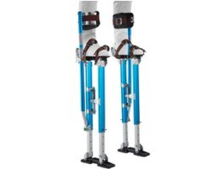 VEVOR Échasses de Plaquiste Réglables 605-1023 mm, Échasses pour Cloison Sèche et Peintre, en Alliage d'Aluminium, Capacité Charge 103 kg, Pieds Antidérapants, Double Amortissement à Ressorts, Bleu