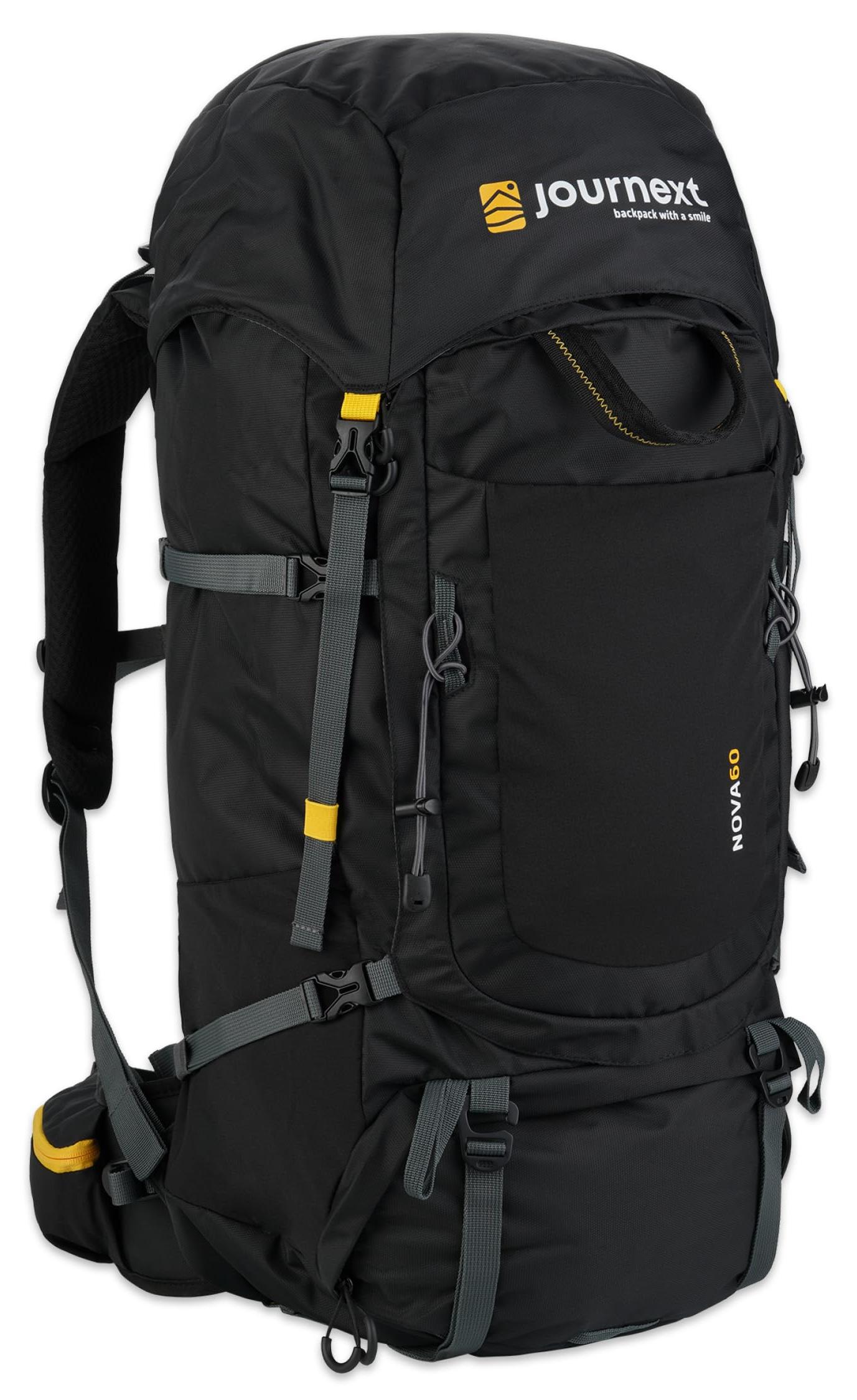 Trekkingrucksack 60L mit Front- und Toploader, wasserabweisend