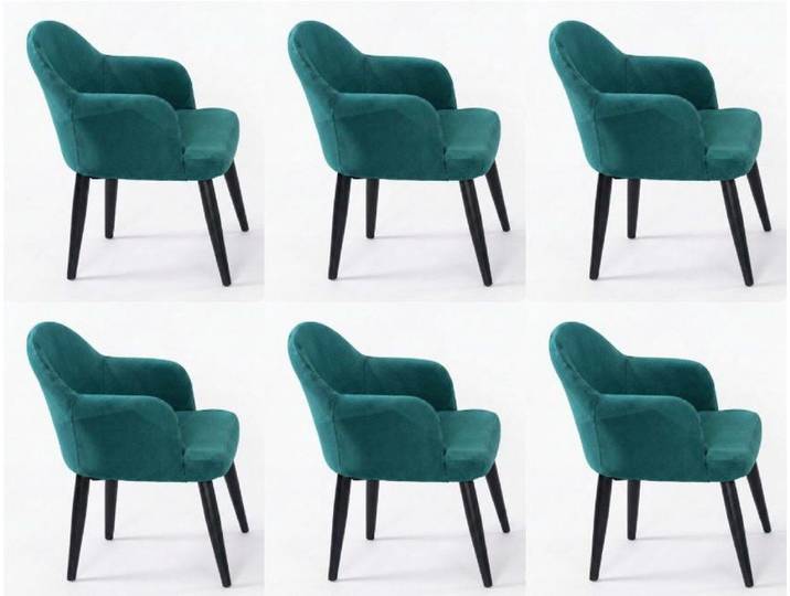 JVmoebel Esszimmerstuhl 6x Stühle Stil modern Farbe blau neu kompakt vielseitig weich bequem, Made in Europa