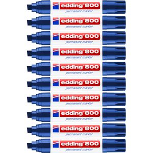 Edding Permanentmarker 800, Strichbreite 4 - 12 mm, blau, 10 Stück