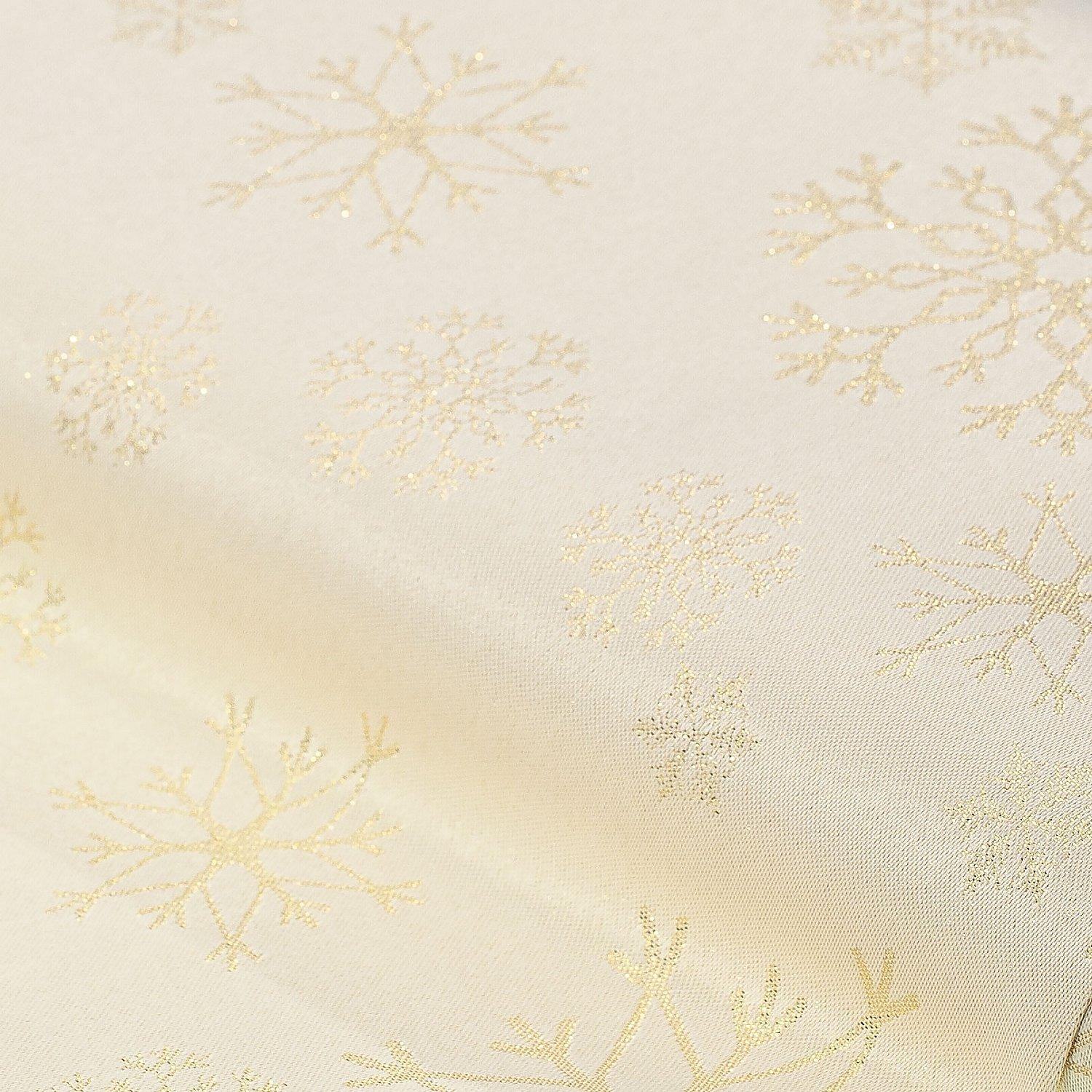 Jacquard "Schneekristalle" mit Glitzergarn, natur/gold