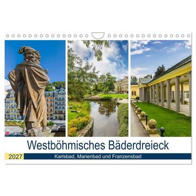 Westböhmisches Bäderdreieck - Karlsbad, Marienbad und Franzensbad (Wandkalender 2027 DIN A4 quer), CALVENDO Monatskalender