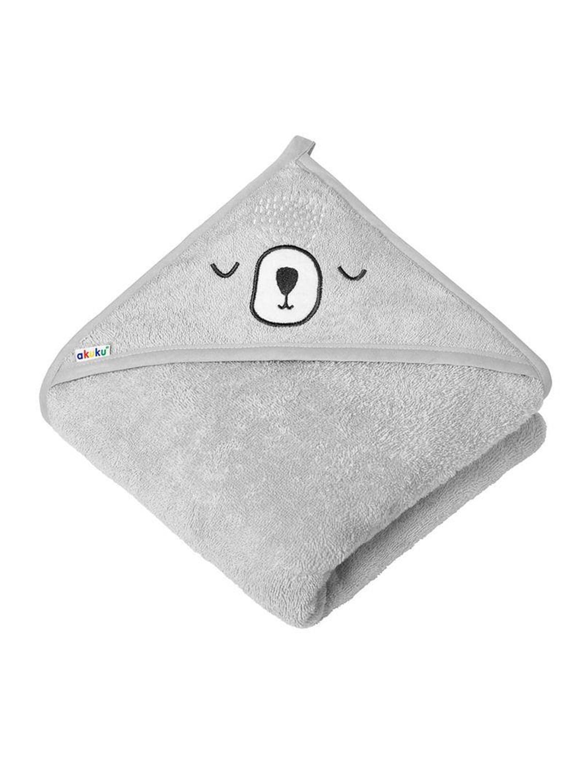 Akuku Baby hooded towel 100x100 cm / grey