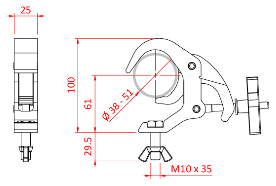Doughty IP58650 All Weather Q. Trigger nero opaco verniciato a polvere