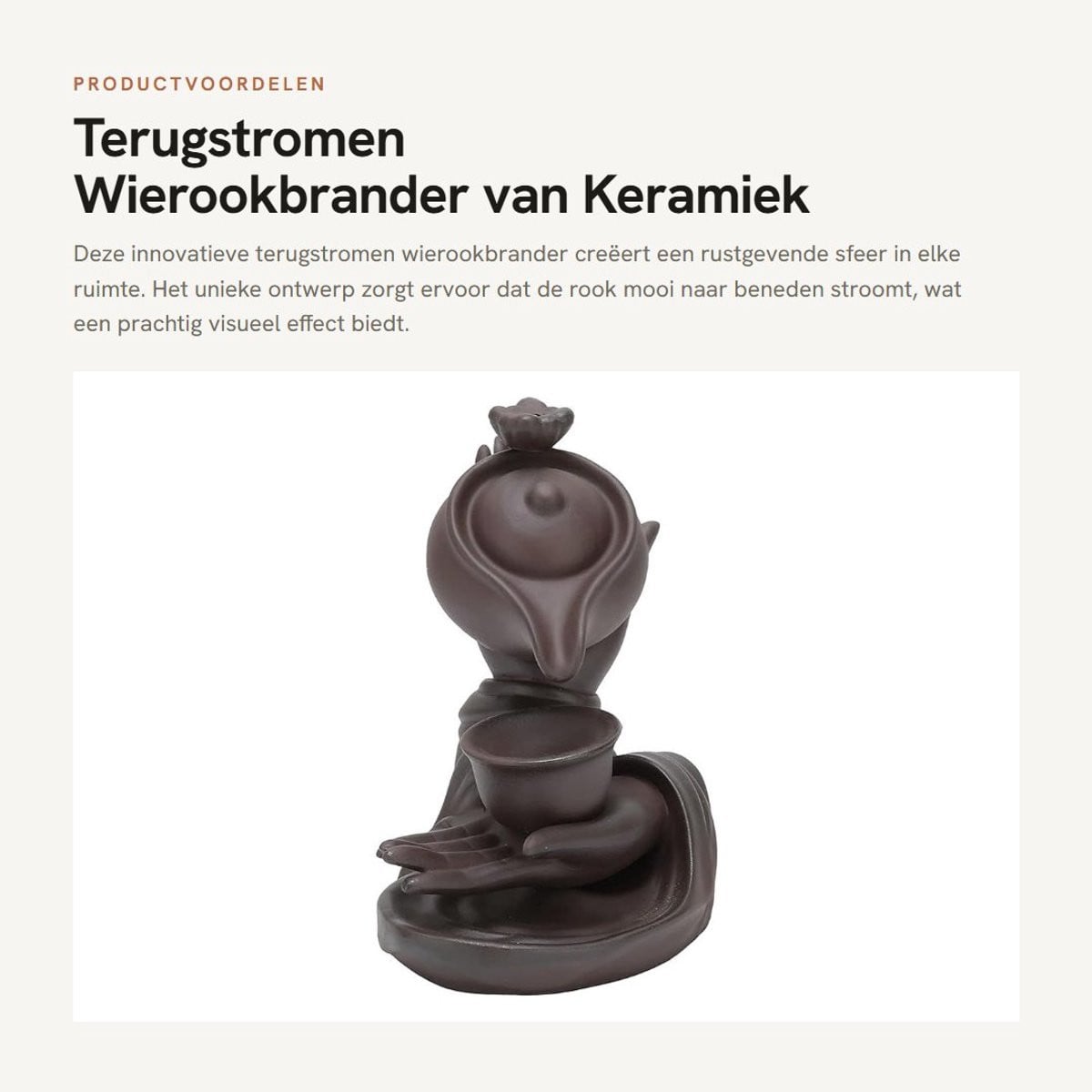 Dailygoods Keramische Waterval Wierookbrander voor Tafeldecoratie