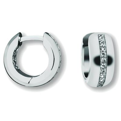 Paar Creolen ONE ELEMENT "Zirkonia Ohrringe Creolen aus 925 Silber", silber, Ohrringe, Damen, Silber 925 (Sterlingsilber), Feine Gestaltung – ein Sinnbild mit ruhiger Eleganz