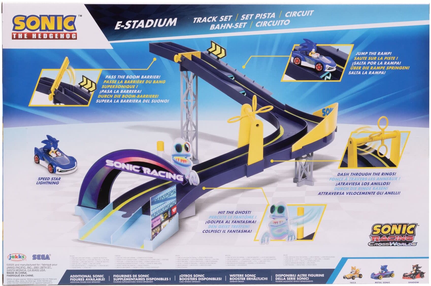 Sonic the Hedgehog E-Stadium 1:64 Die-Cast Track Set - 1:64 Scale - Blue and Yellow - JAKKS Pacific