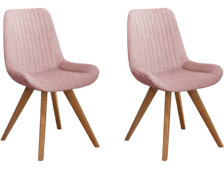 Schalenstuhl GOODPRODUCT Bratislava , rosa (rosa (cloud 60), eiche natur), B:56cm H:86cm T:61,5cm, Holzwerkstoff, Massivholz, Polyester, Stühle, Schalenstuhl, Gestell Eiche massiv geölt, Easy Care-Stoff
