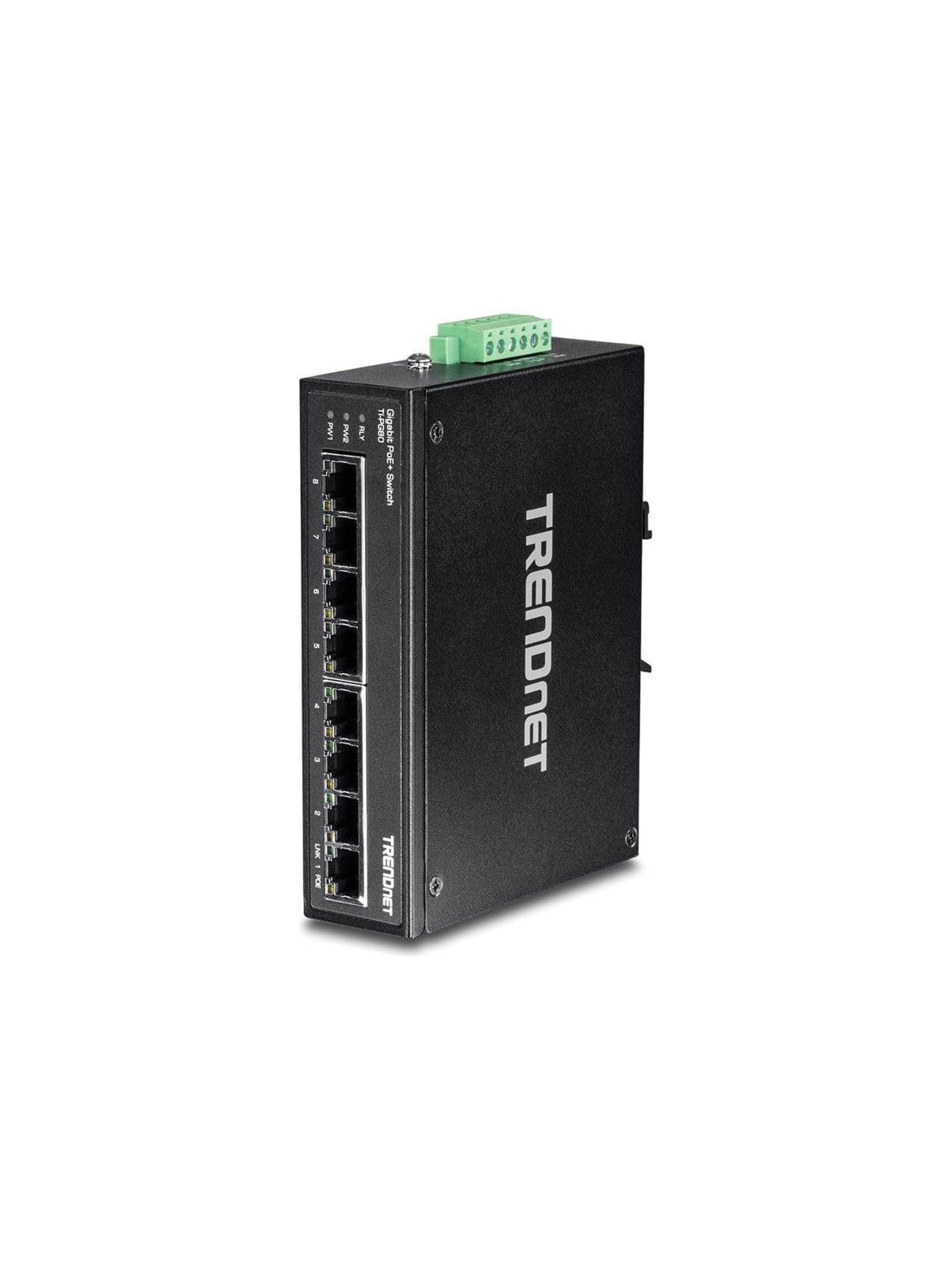 TRENDnet TI-PG80 8-Port Hardened Industrial Gigabit PoE+ DIN-Rail Switch