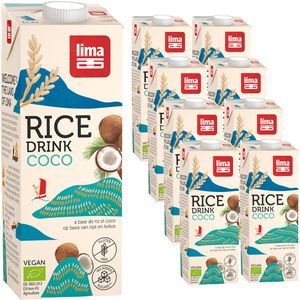 Lima Reisdrink Coco, BIO, ohne Zuckerzusatz, je 1 Liter, 8 Stück