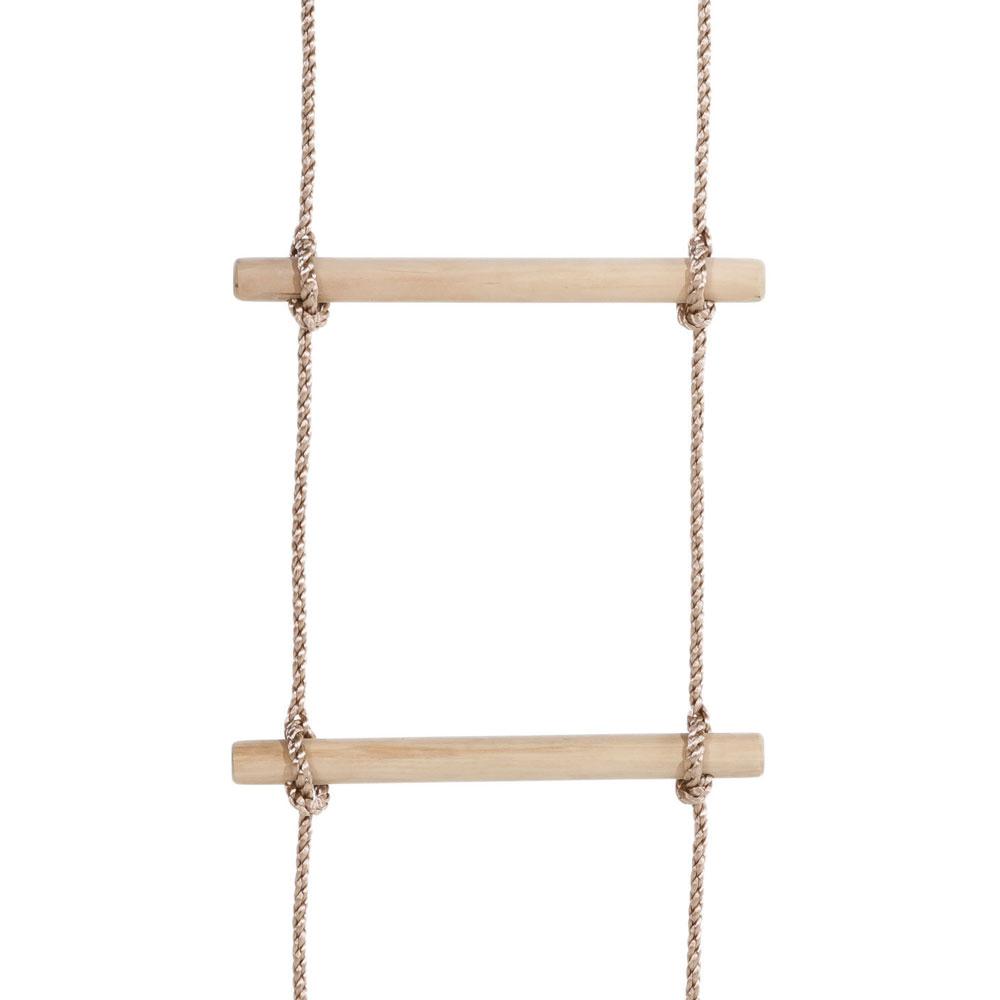 Strickleiter für Kinder mit 4 Hartholzsprossen - Stabiles Kletterseil 145x30 cm für Baumhaus & Klettergerüst - Abenteuerliches Spielzeug Wickey