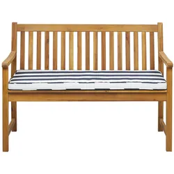 GARTENBANK zertifiziertes Holz hellbraun Auflage blau gestreift 120 cm Vivara