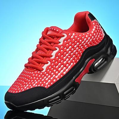 Rote Herren-Laufschuhe – atmungsaktives und strapazierfähiges Design, ideal für Fitnessziele zu Weihnachten und bequemen Alltag.