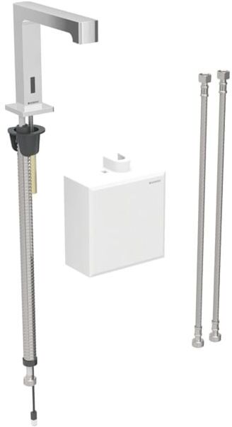 Geberit Brenta Infrarot-Waschtischarmatur 116174211 Standmontage, Batteriebetrieb, AP-Funktionsbox, hochglanz-verchromt, mit Mischer