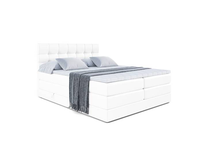 Boxspringbett BERO KING 160x200 cm Weiß - Soft 17