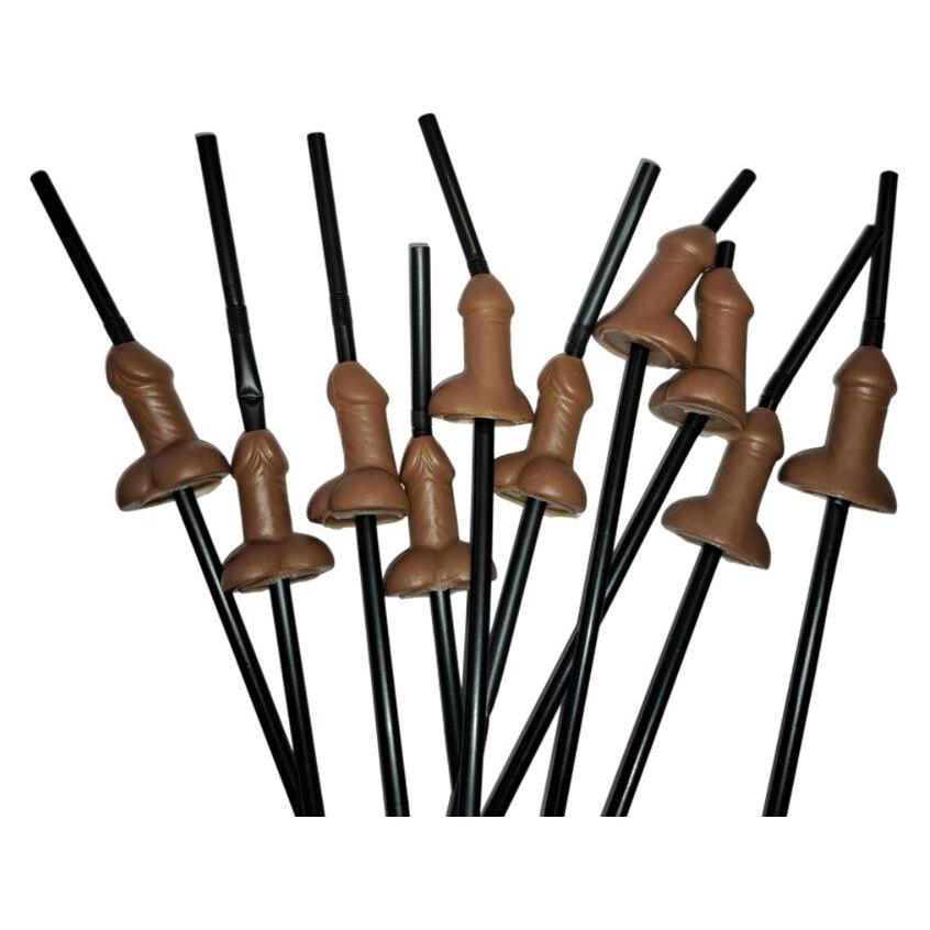 Diablo Picante Beutel Mit 10 Natürlichen Grossen Penis-Strohhalmen (10 Stk.) (D-236710)