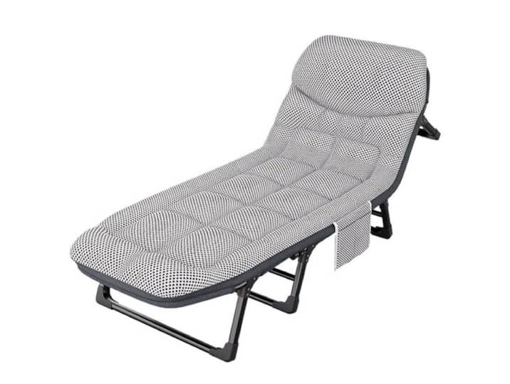 Xumh2024-3 Klappbett Klappbett mit weichem Kissen, Einzelbett, Loungesessel, Nickerchen im Büro, einfaches und tragbares Marschieren(Groß)
