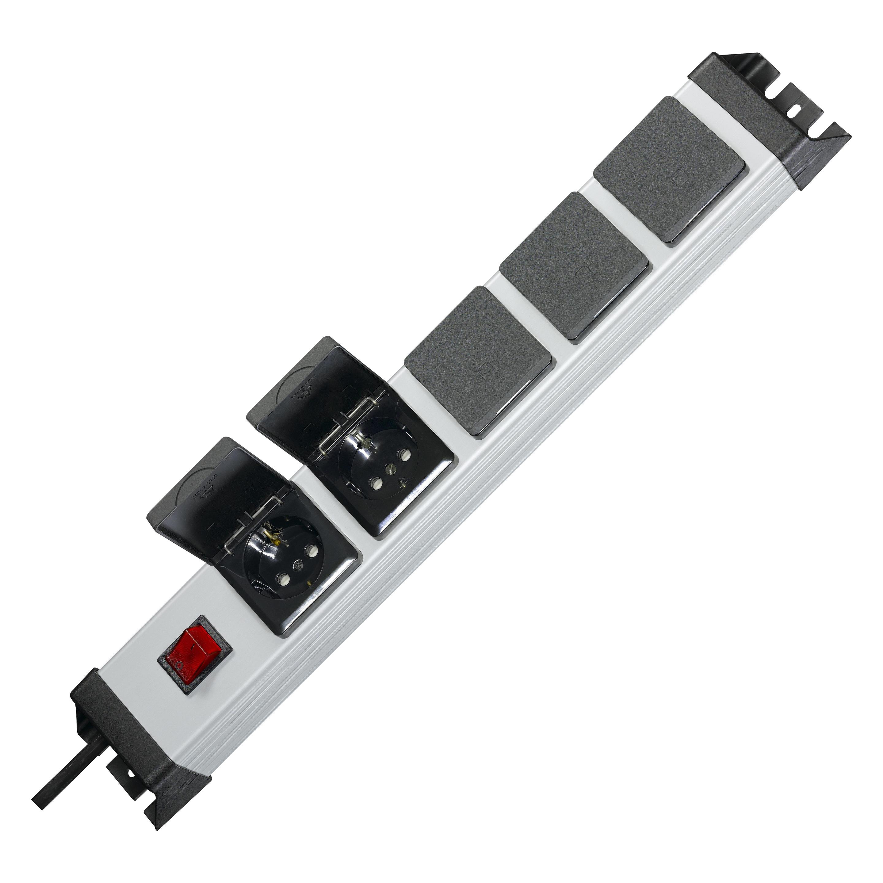 Kopp Steckdosenleiste POWERversal 5-fach (5x, CEE 7/4, 1.40 m) (227320017)