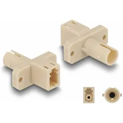 Delock LWL Hybrid Kupplung LC Simplex Buchse zu ST Simplex Buchse beige (Netzwerk Kupplung), Zubehör Netzwerk