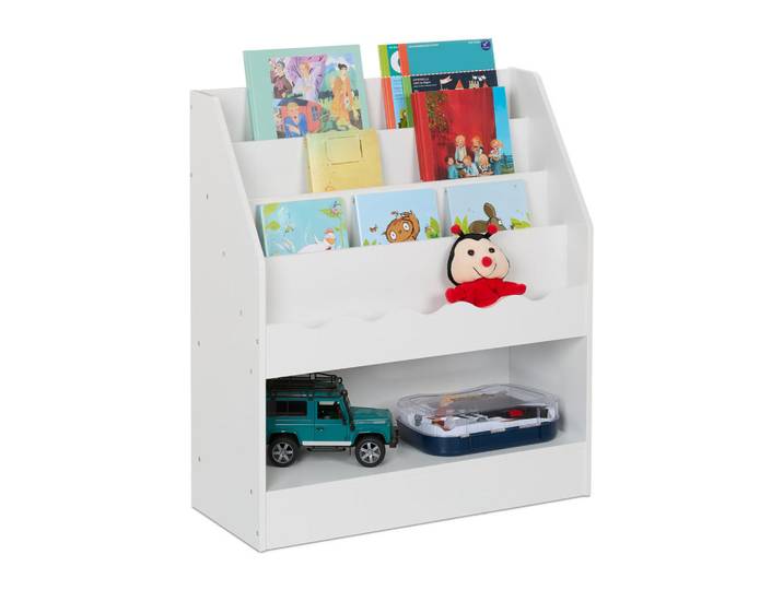 Relaxdays Bücherregal Weiß Kinder Faserplatte, 70x80x30 cm, Babymöbel & Kindermöbel, Babyzimmer, Babyregale & Kinderregale