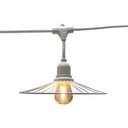 Lumisky CHIC CAGE 10xE27 6M Lichterkette aus Metalldraht Stahl Weiss