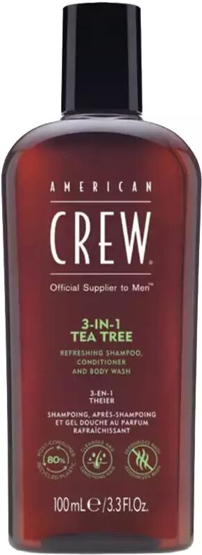 American Crew Tea Tree 3 in 1 Shampoo, Conditioner and Body Wash 100