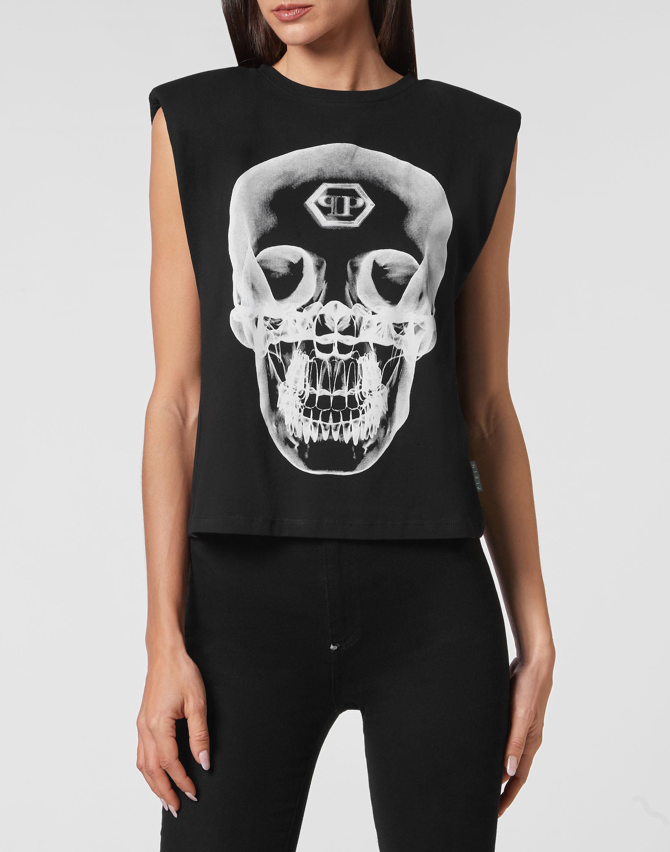 T-Shirt Rundhalsausschnitt Totenkopf