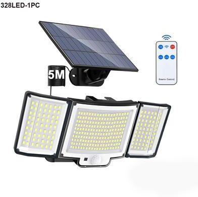 Multicon Wholesale Hub Waterproof Solar Lamp Outdoor Security Light With Motion Sensor, 126 328LED Powerful Spotlight Solar For Garden 328led 1pc