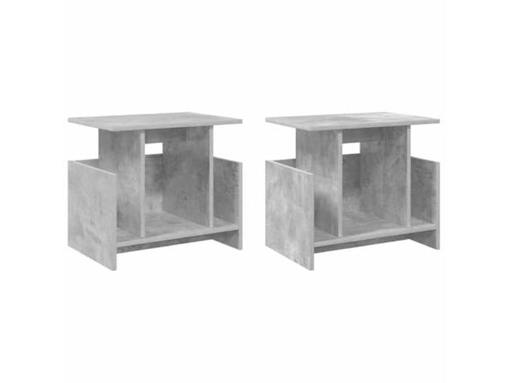 LMTYOENFG 2er Set TV-Ständer Beton Grau 50x35x45 cm Holzwerkstoff Kompaktes Lowboard Set für Wohnzimmer und Schlafzimmer, pflegeleichtes Design mit praktischem Stauraum für Mediengeräte.
