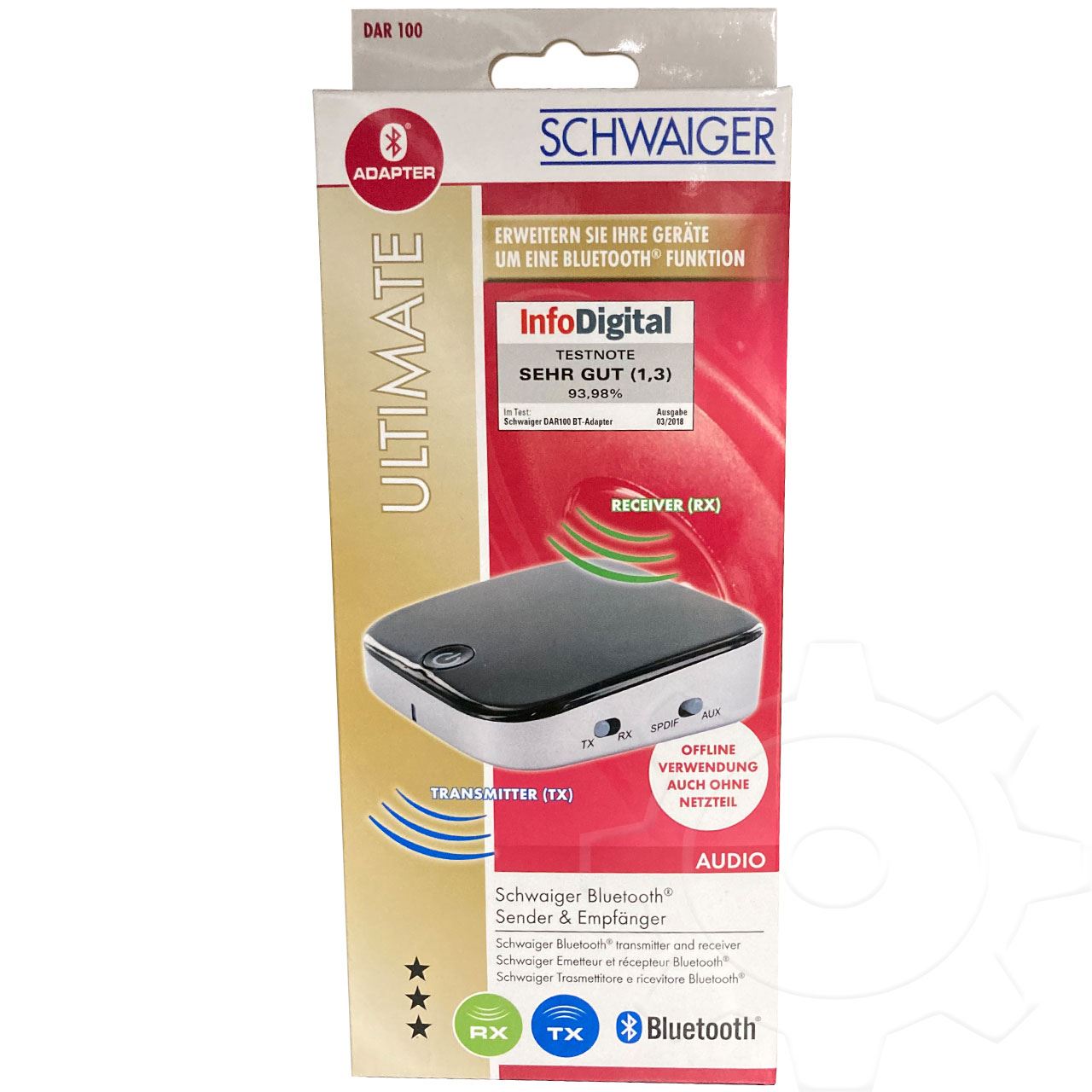 Schwaiger Bluetooth Musik Empfänger & Sender schwarz
