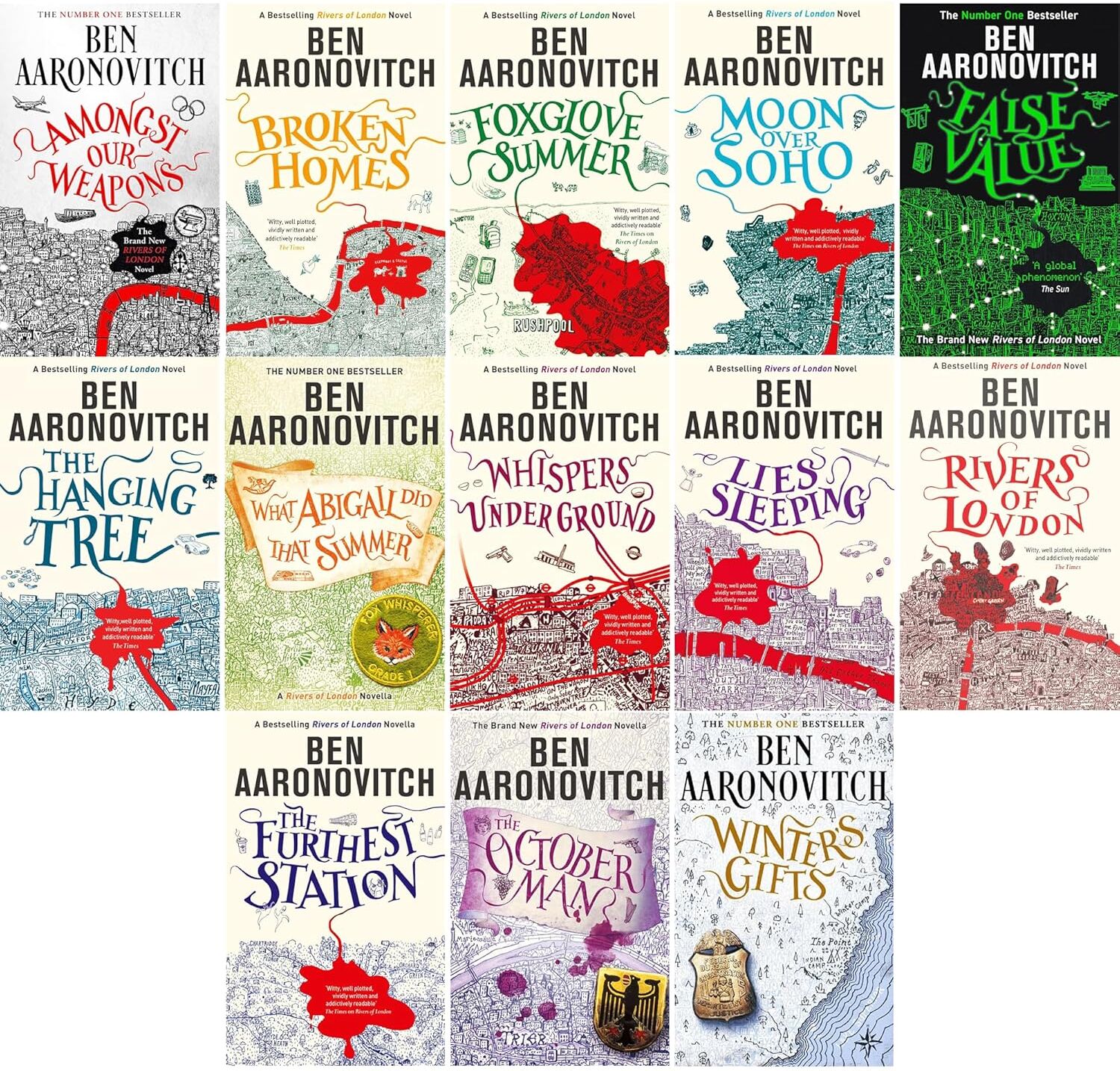 Gollancz Rivers of London 13 Books Collection Set by Ben Aaronovitch - Paperback Urban Fantasy Series - Peter Grant Novels & Novellas - Adult Fiction Gift Set