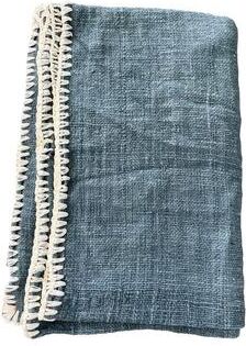 Artissance Approx. 84x54 Hand Woven 100% Cotton Throw Vintage Blue