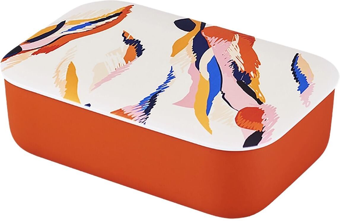 Lunchbox "BioLoco Classic – abstract pattern", orange (rot), Lebensmittelaufbewahrungsbehälter, Lunchbox rot Einheitsgröße