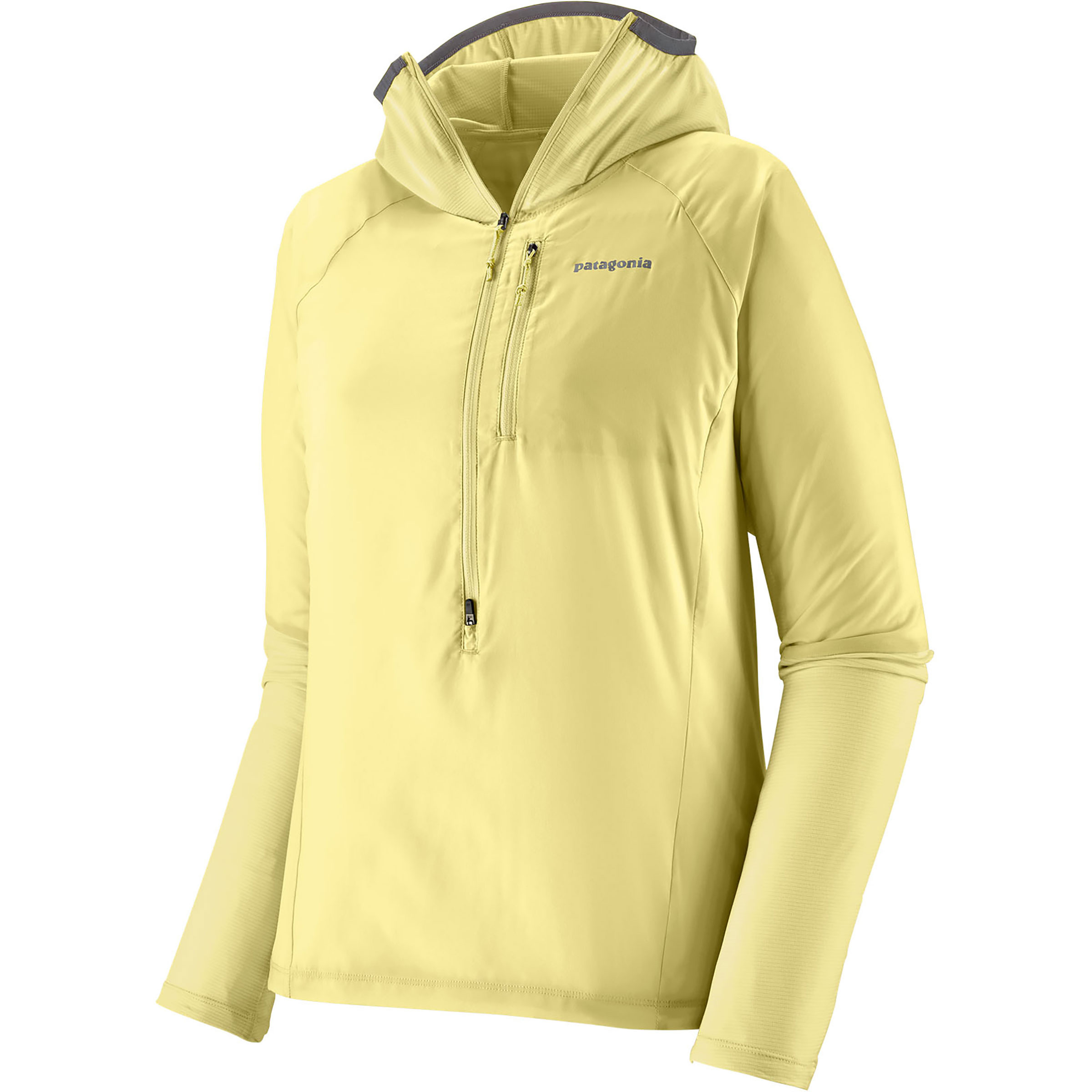 Patagonia Pro Airshed Damen Pullover gelb Größe XS Bergsteigen | Laufen | Trailrunning Klein verpackbar Wasserabweisend