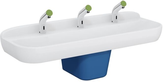 VitrA Sento Kids Waschtisch 7353B003-1741 125x40cm, 3 Hahnlöcher, weiß hochglanz, ohne Überlauf