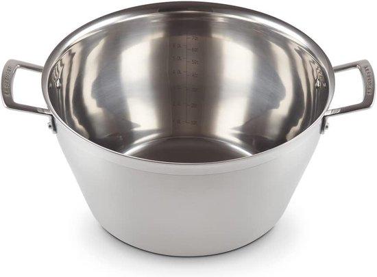 Einkochpfanne 3-lagig, 30 cm, für alle Wärmequellen, silber