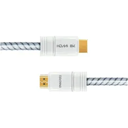 Oniverse ONICAB2-HDMI-WHT (3 m), Videokabel, Weiss, Grau